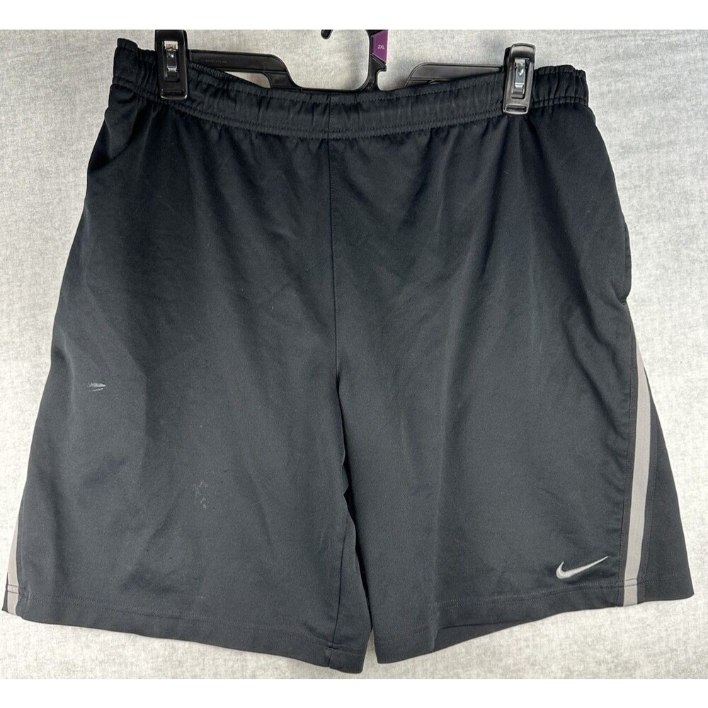 Nike Dri Fit Sz Large Lightweight Black Activewear Shorts Polyester Blend